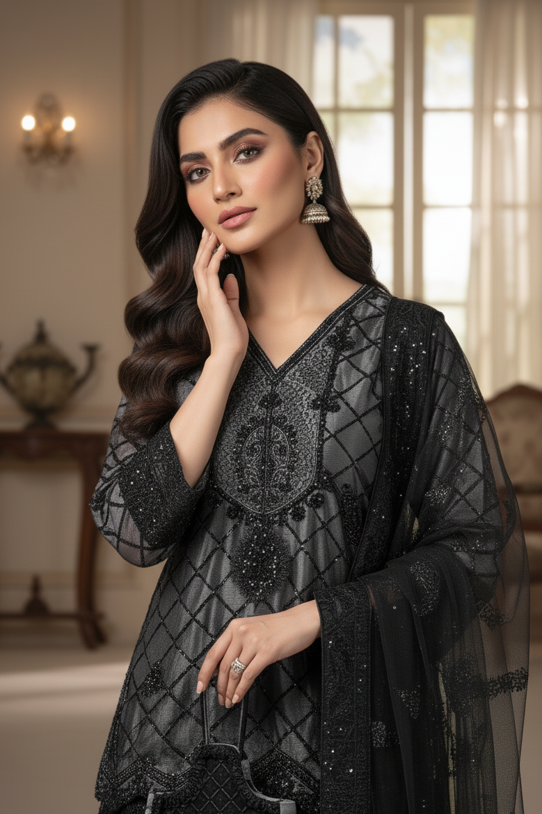JASHN E HUSN |4-PIECE EMBROIDERED LEHNGA CHOLI MMG-851