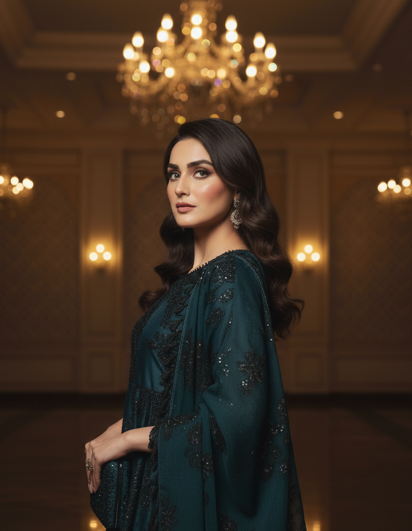 MEHRBAAN|HEAVY SEQUINE ORGANZA HAND EMBROIDERED FROCK MMG 817