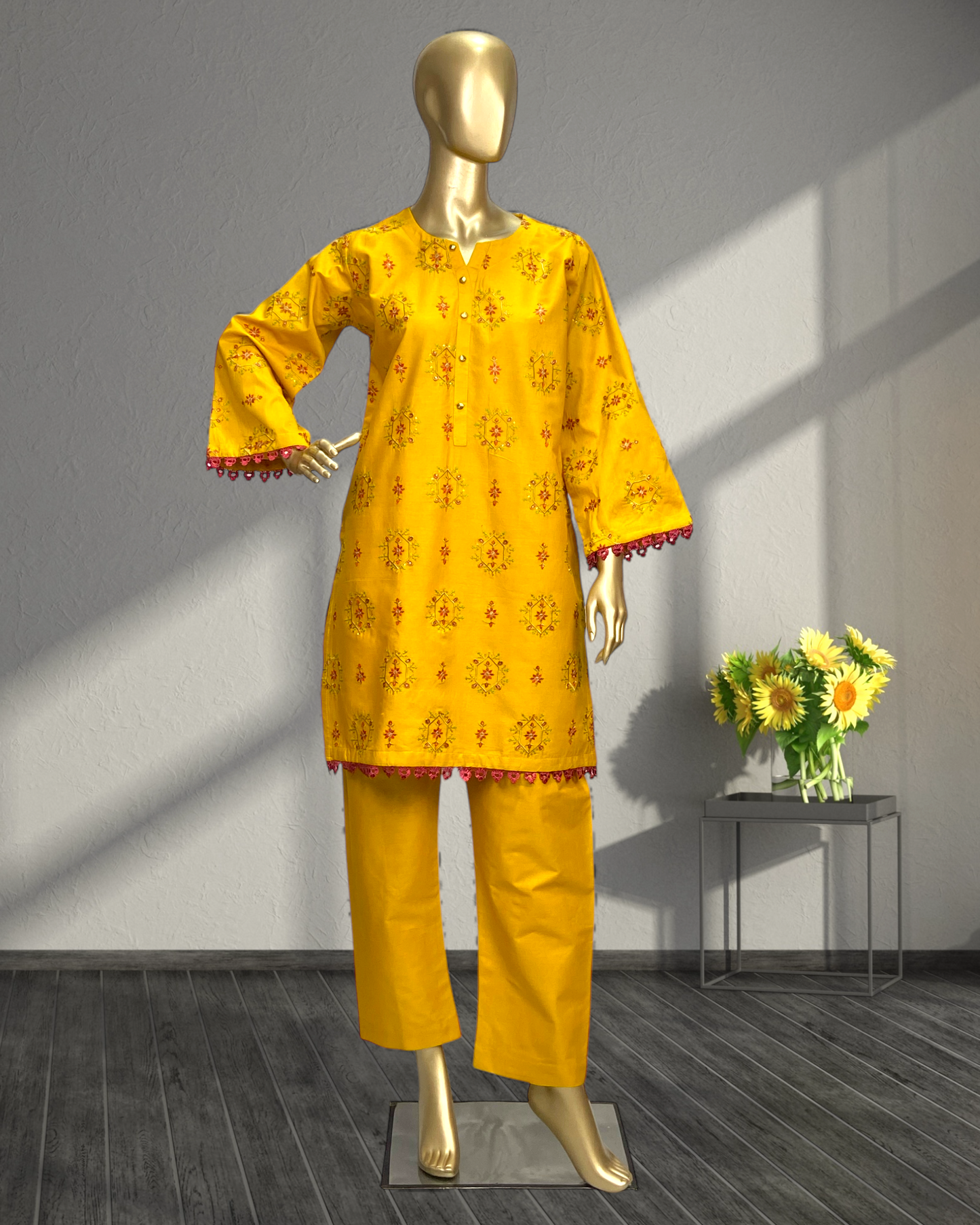2-Piece Cotton Printed Ready-to-Wear Suit For Women – Free Size (22" Chest) | MMG-D-170