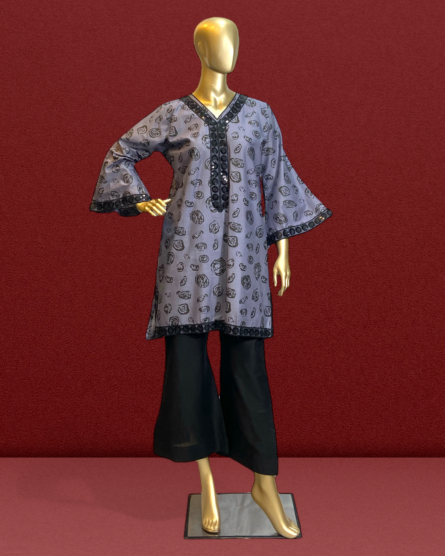 2-Piece Printed Cotton Suit – Comfortable & Stylish MMG-D-114
