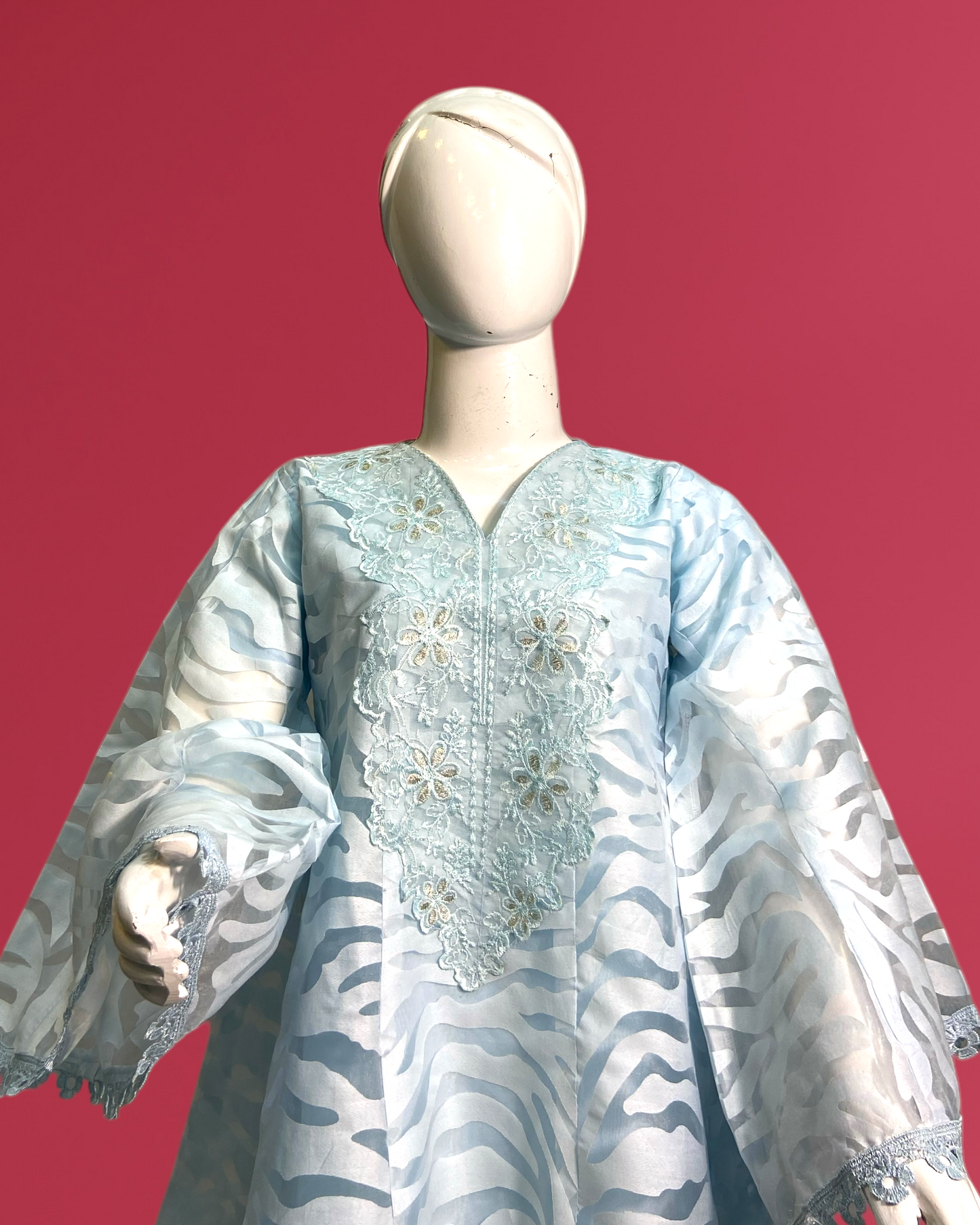Kids Collection - Elegant Poly Jacquard Frock with Soft Malai Trouser MMG-D-160
