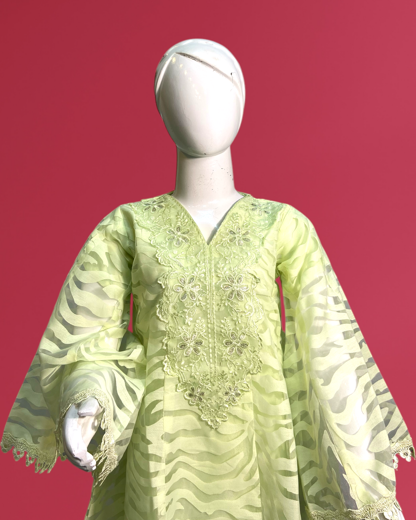 Kids Collection - Elegant Poly Jacquard Frock with Soft Malai Trouser MMG-D-160