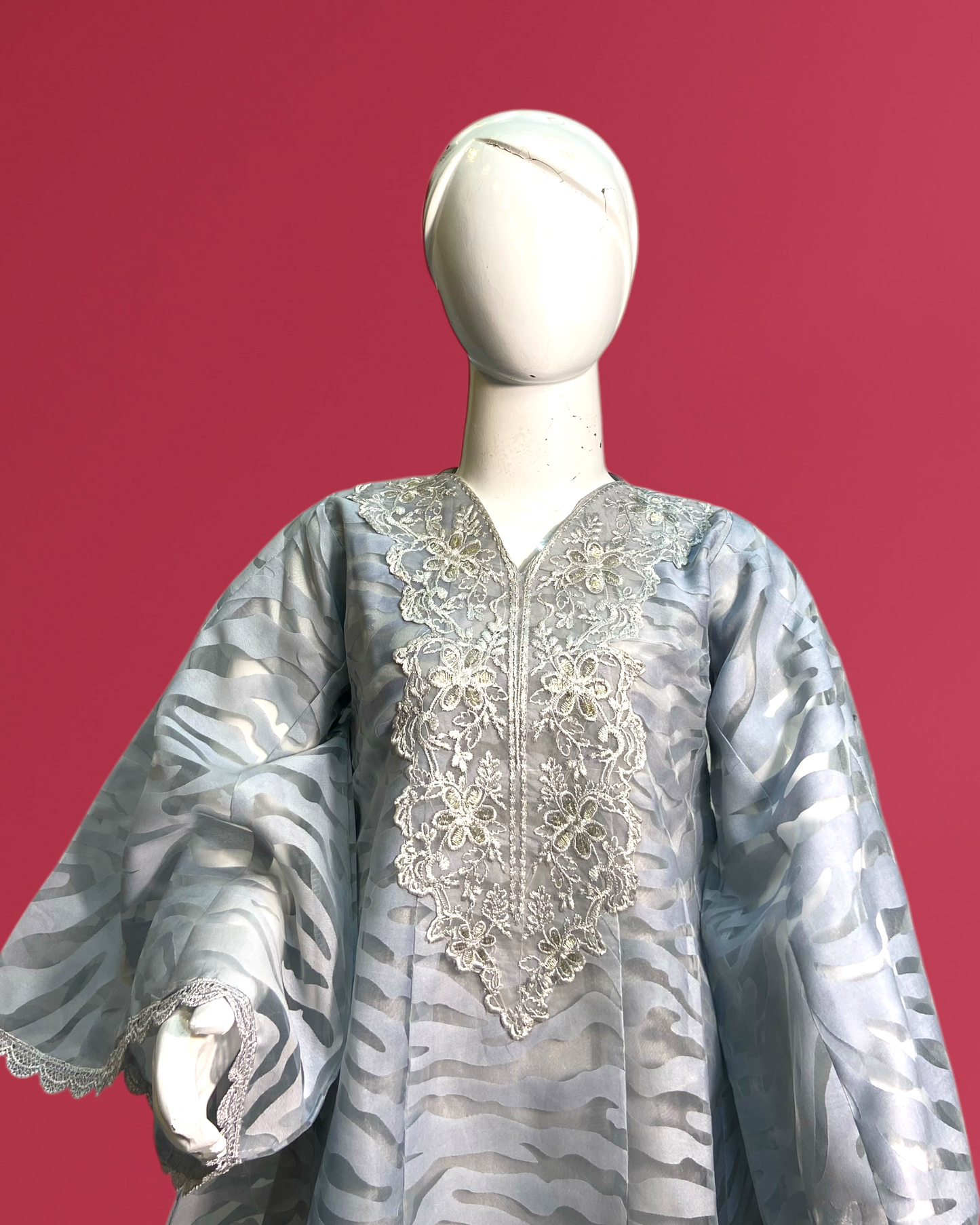 Kids Collection - Elegant Poly Jacquard Frock with Soft Malai Trouser MMG-D-160