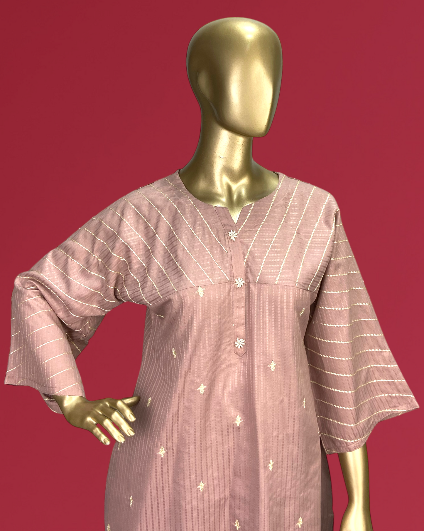 Embroidered Doria PC Cotton 2-Piece Suit MMG-D-178