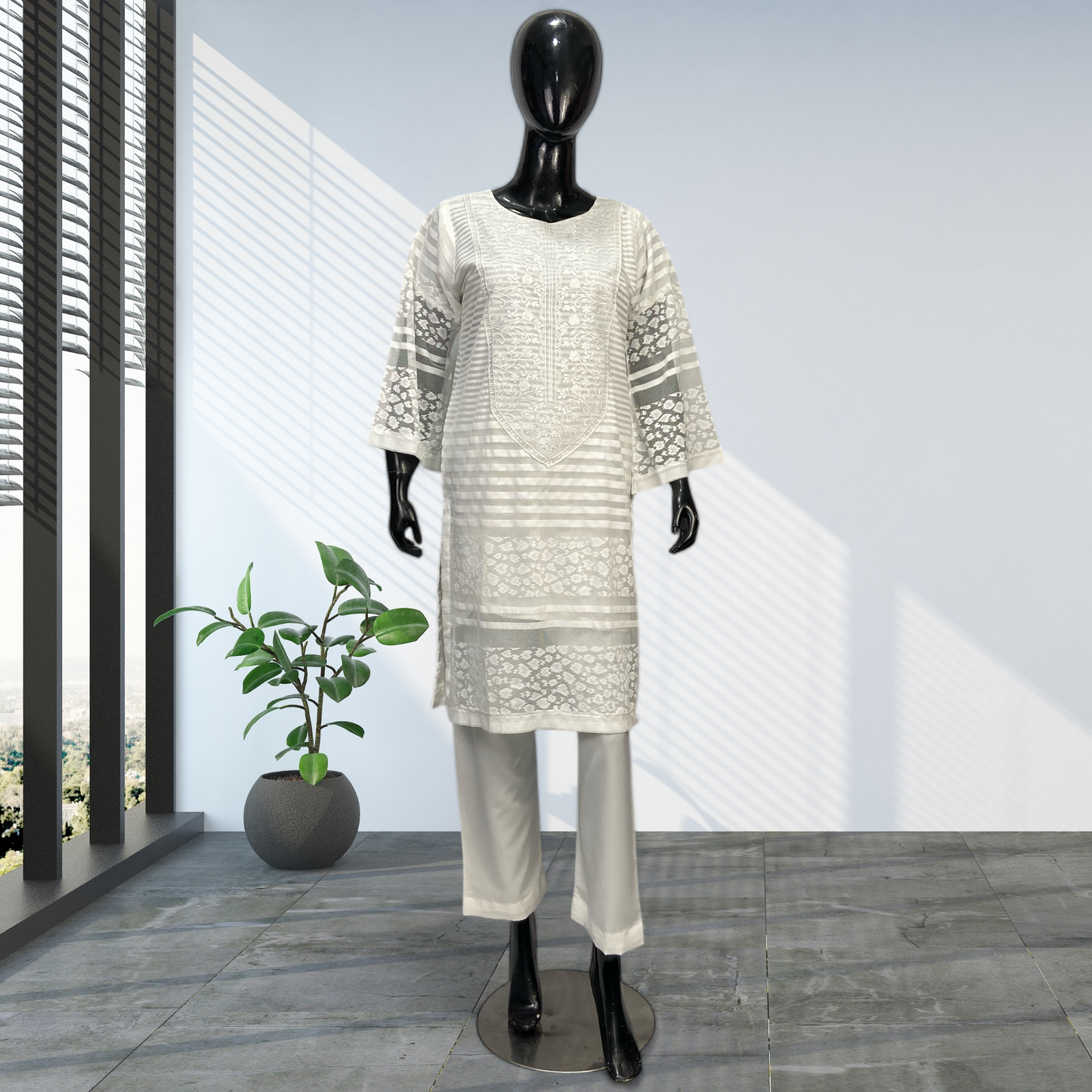2-Piece Broshia Net with malai Trousers Suit – MMG-D-110