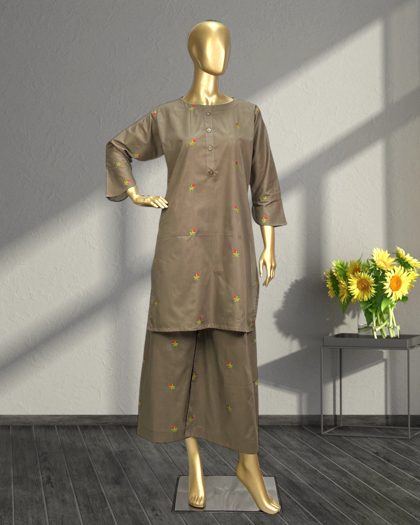 Elegant Lining Cotton 2-Piece Suit MMG-D-121
