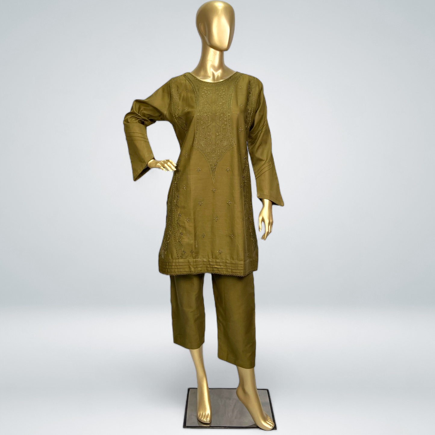 Elegant 2-Piece Cotton Chicken Kari Suit – Timeless Style & Comfort MMG-D-140