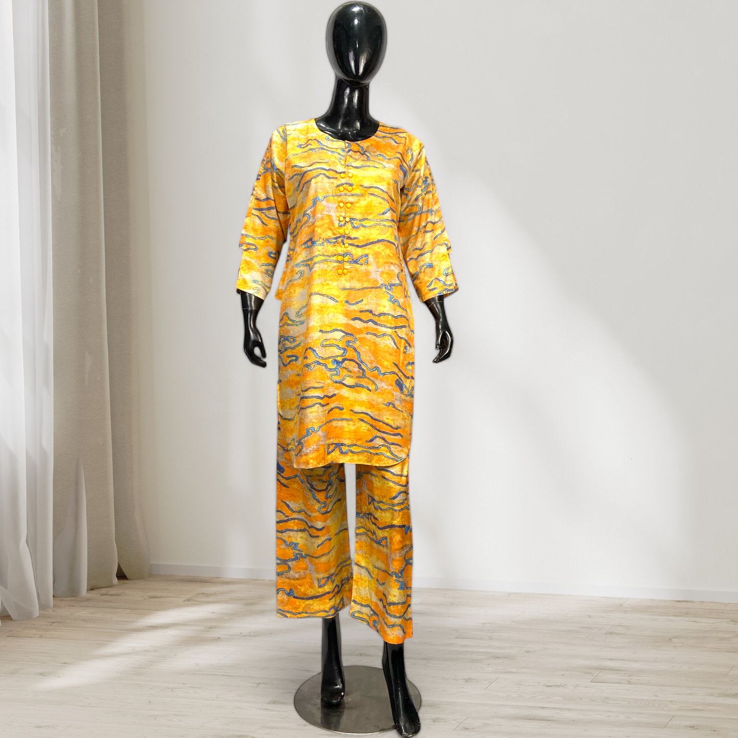 2-Piece Printed Silk Suit – Effortless Elegance MMG-D-27