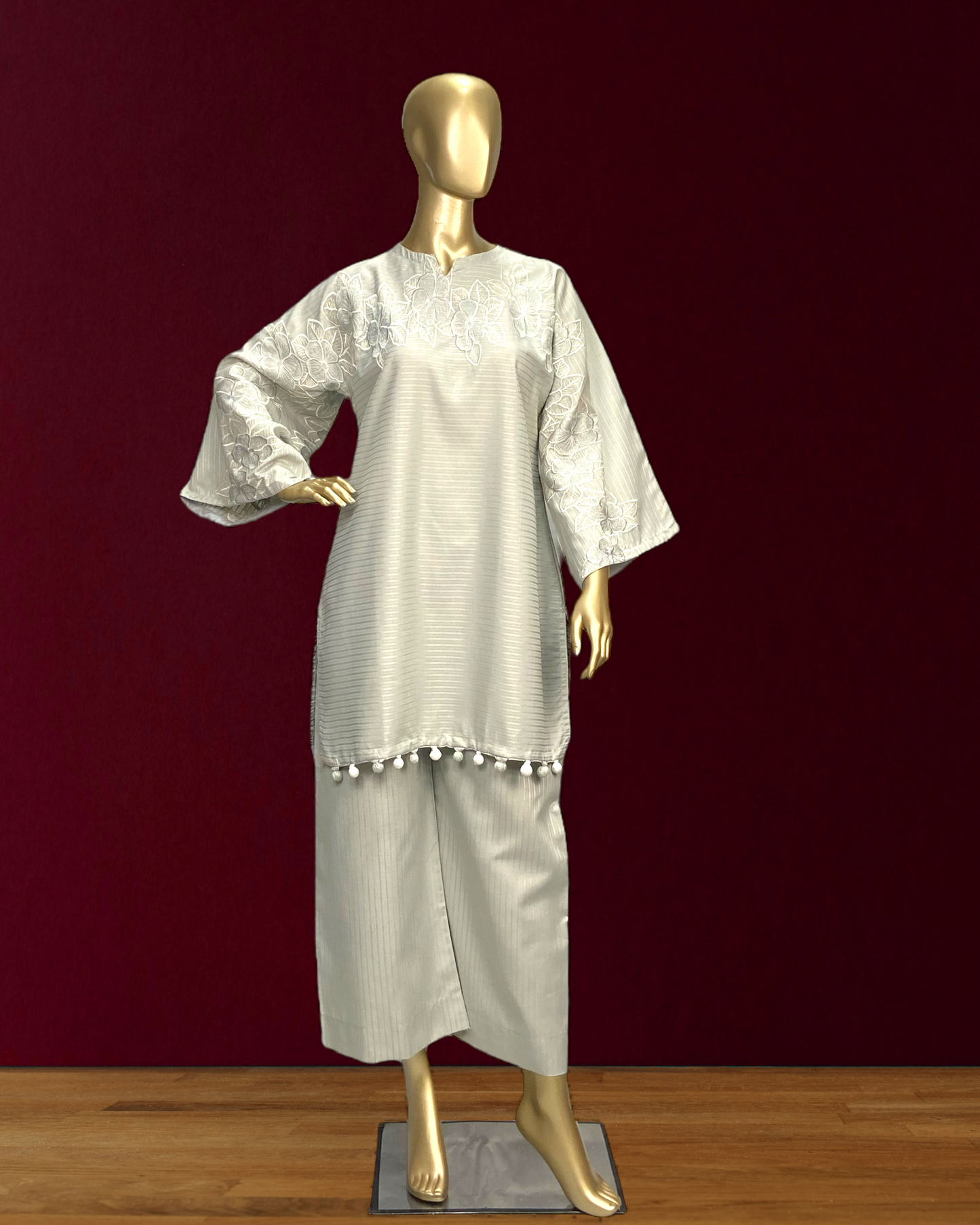 Doria PC Cotton 2-Piece Suit | Front & Back Embroidered | MMG-D-175