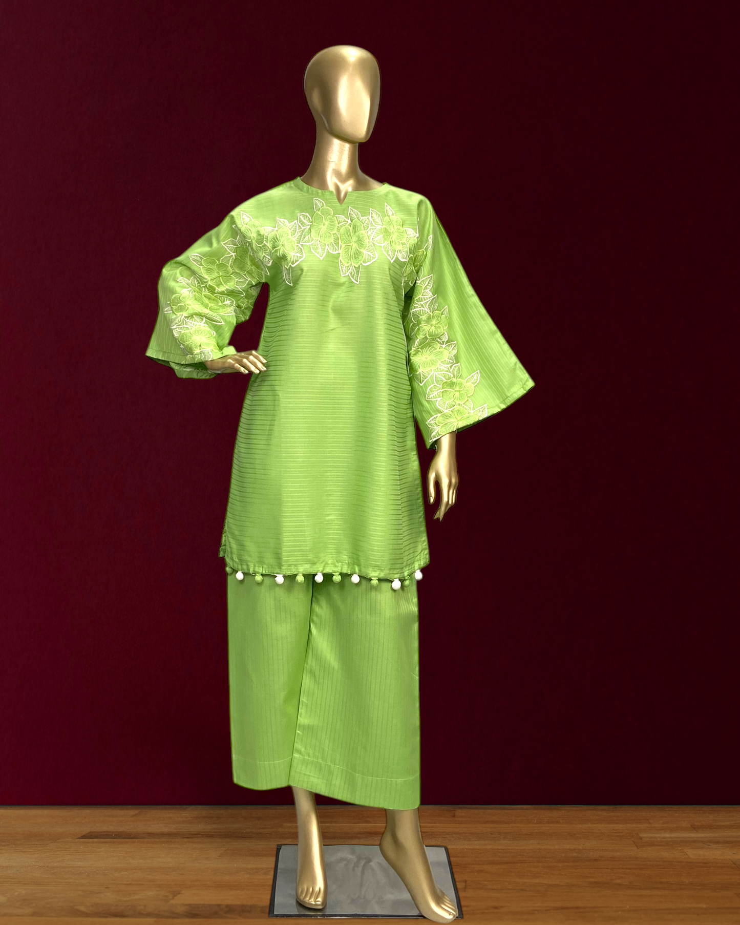Doria PC Cotton 2-Piece Suit | Front & Back Embroidered | MMG-D-175