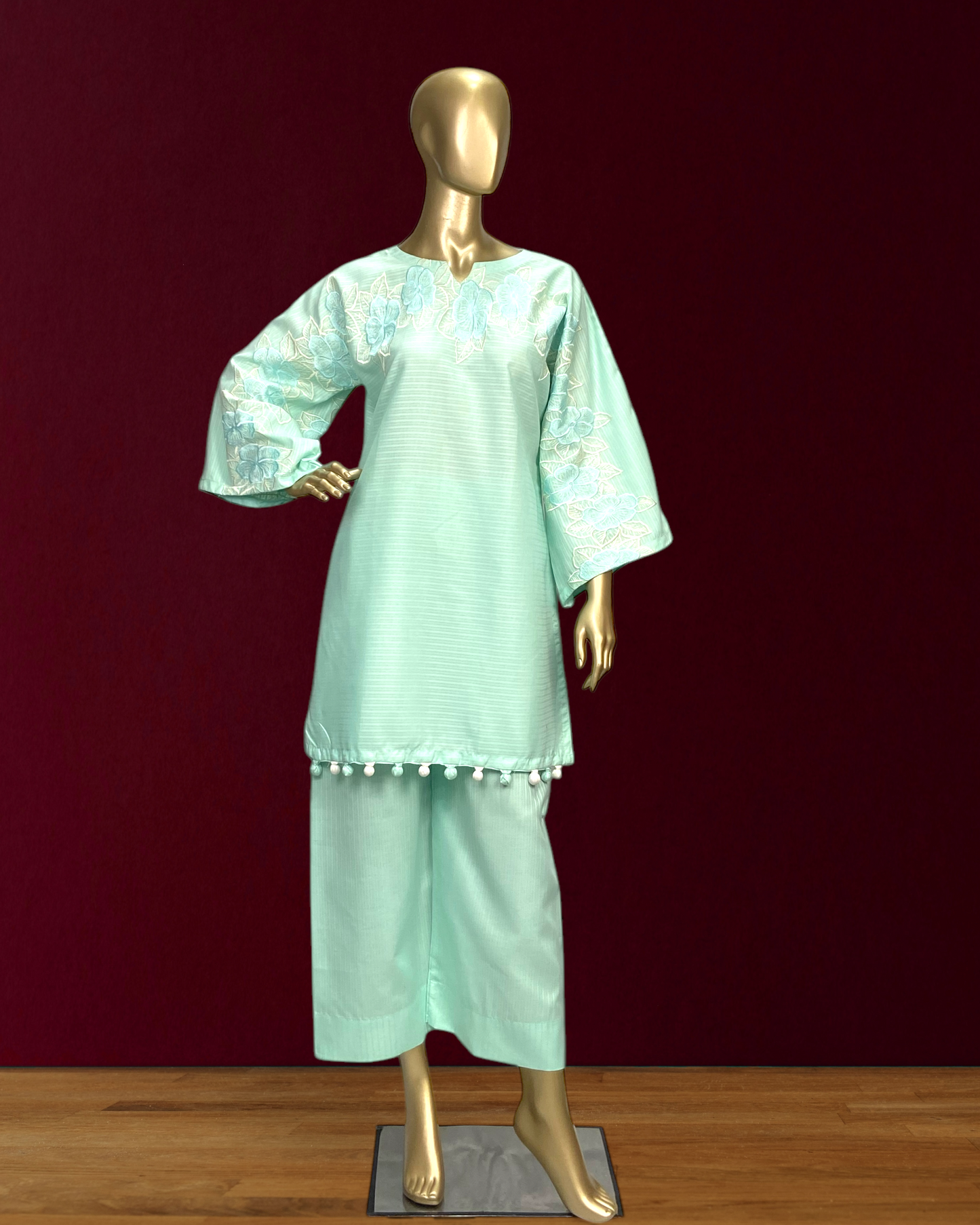 Doria PC Cotton 2-Piece Suit | Front & Back Embroidered | MMG-D-175