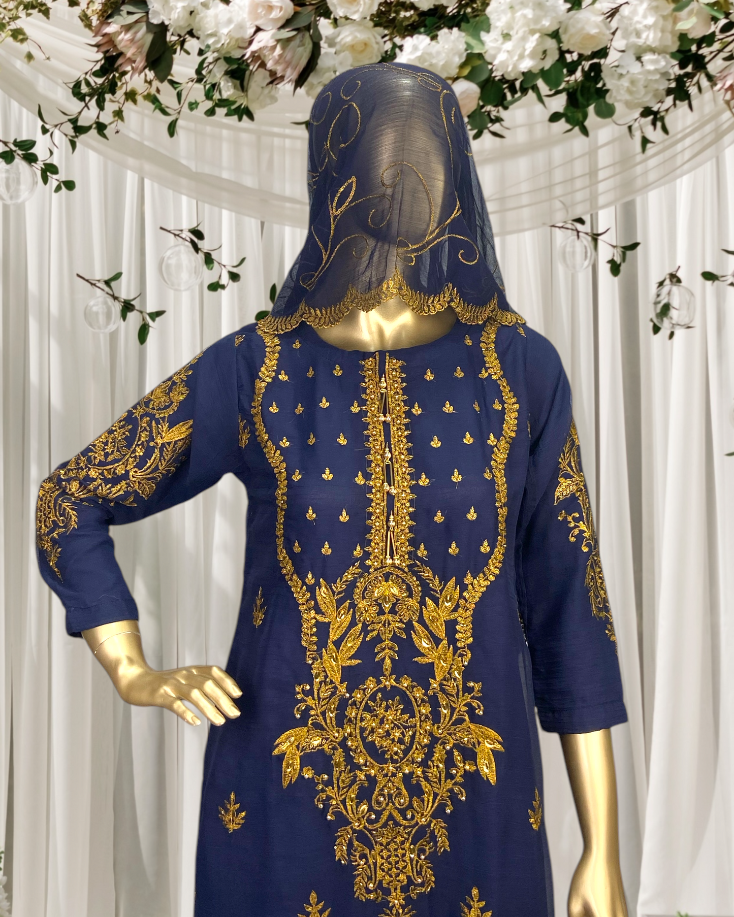 Elegant Embriodered Crinkle Chiffon 3-Piece Suit MMG-GG-02
