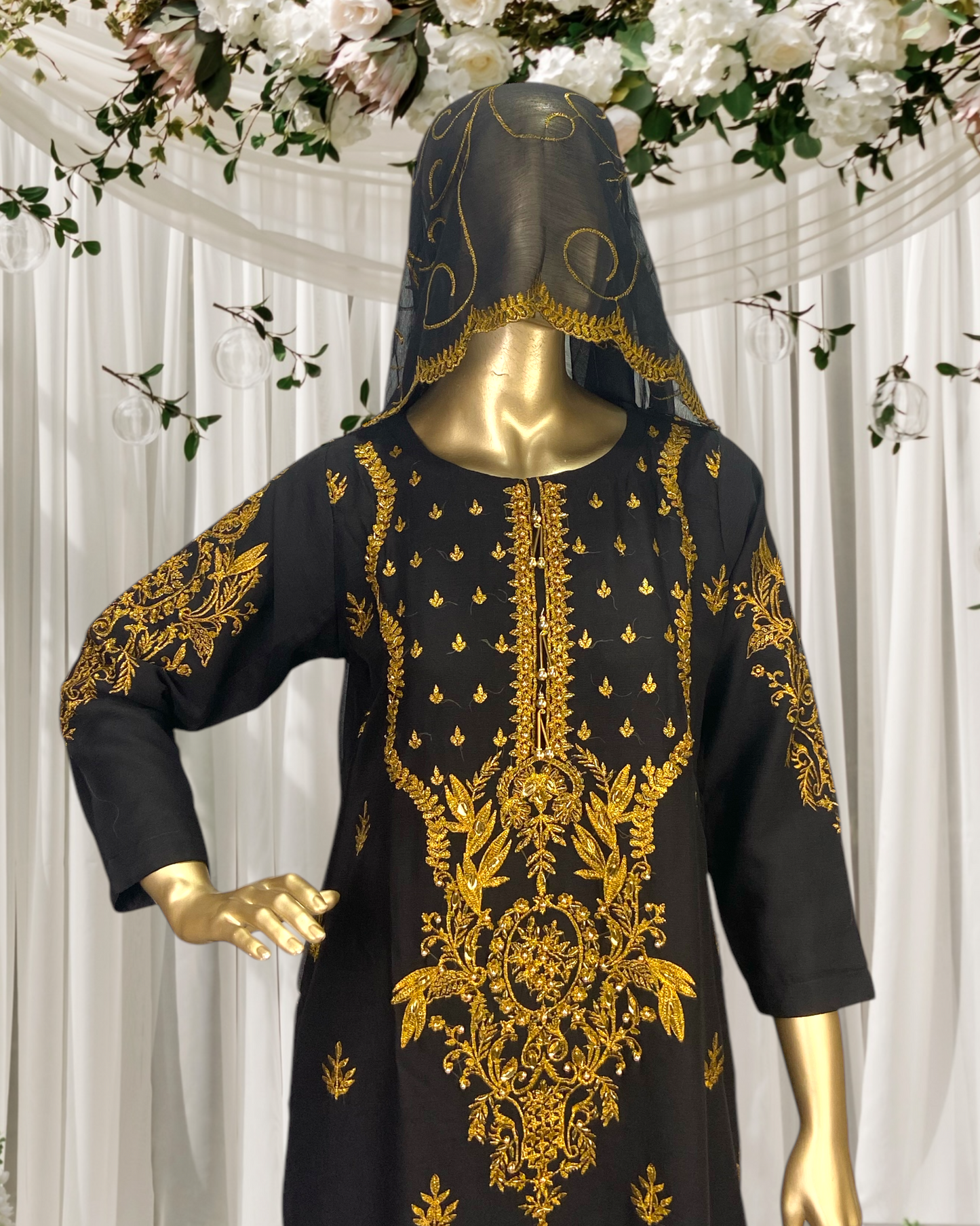 Elegant Embriodered Crinkle Chiffon 3-Piece Suit MMG-GG-02