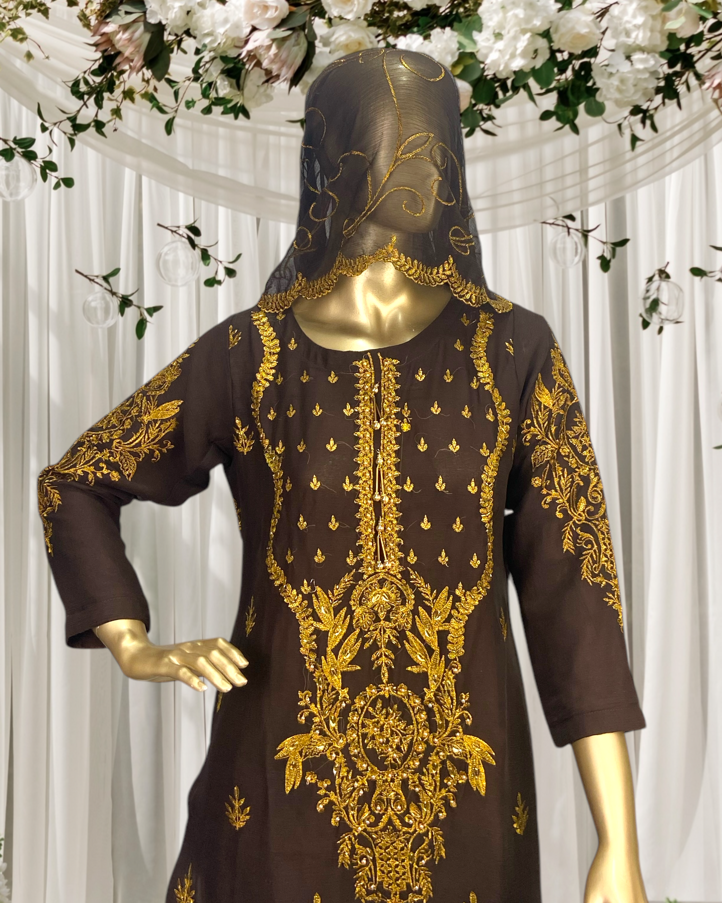 Elegant Embriodered Crinkle Chiffon 3-Piece Suit MMG-GG-02
