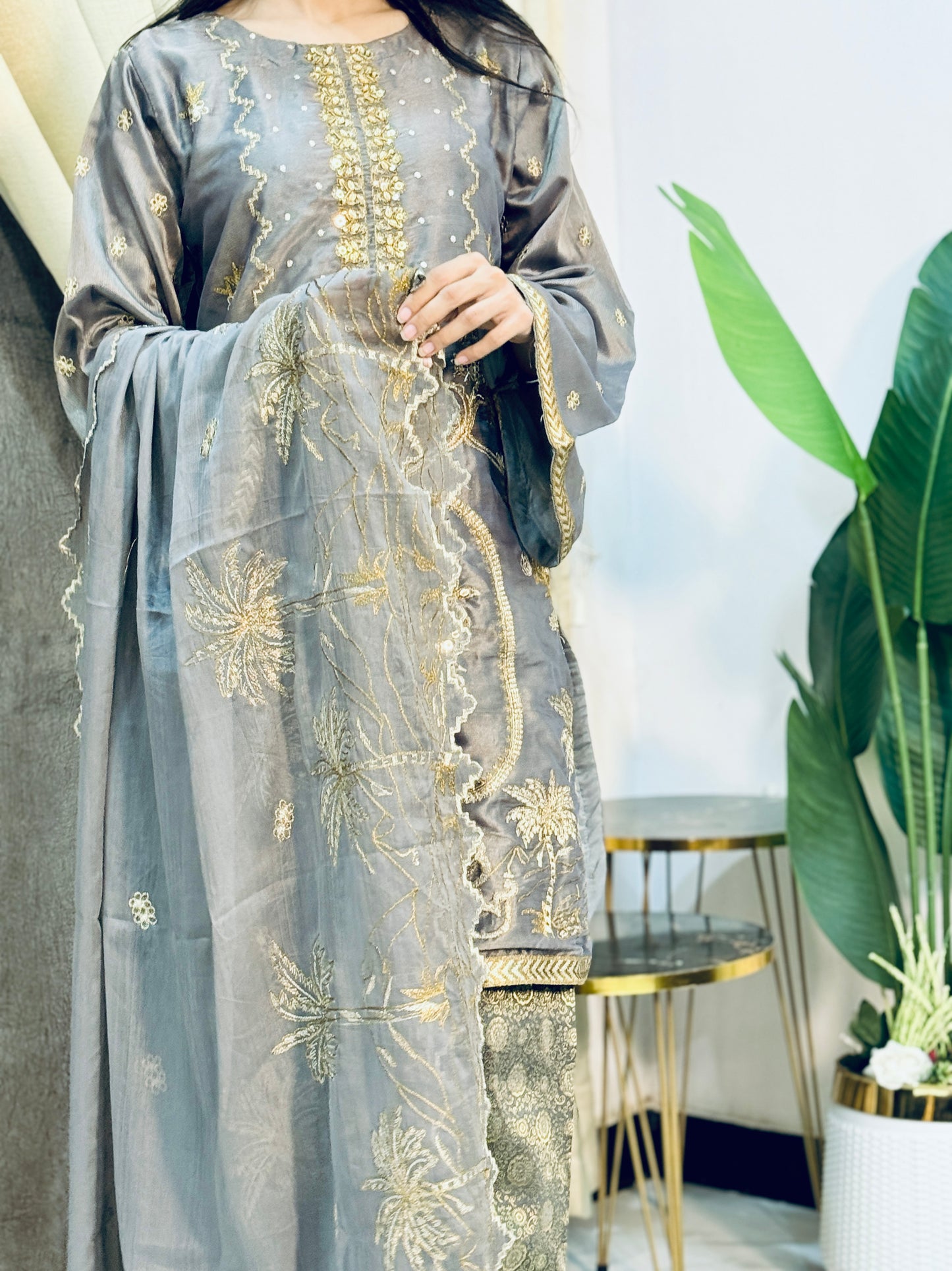 NOOR E MEHSURI|3 PIECE EMBROIDERED MEHSURI SHIRT|JAMAWAR TROUSER|EMBROIDERED DUPATTA MMG-808