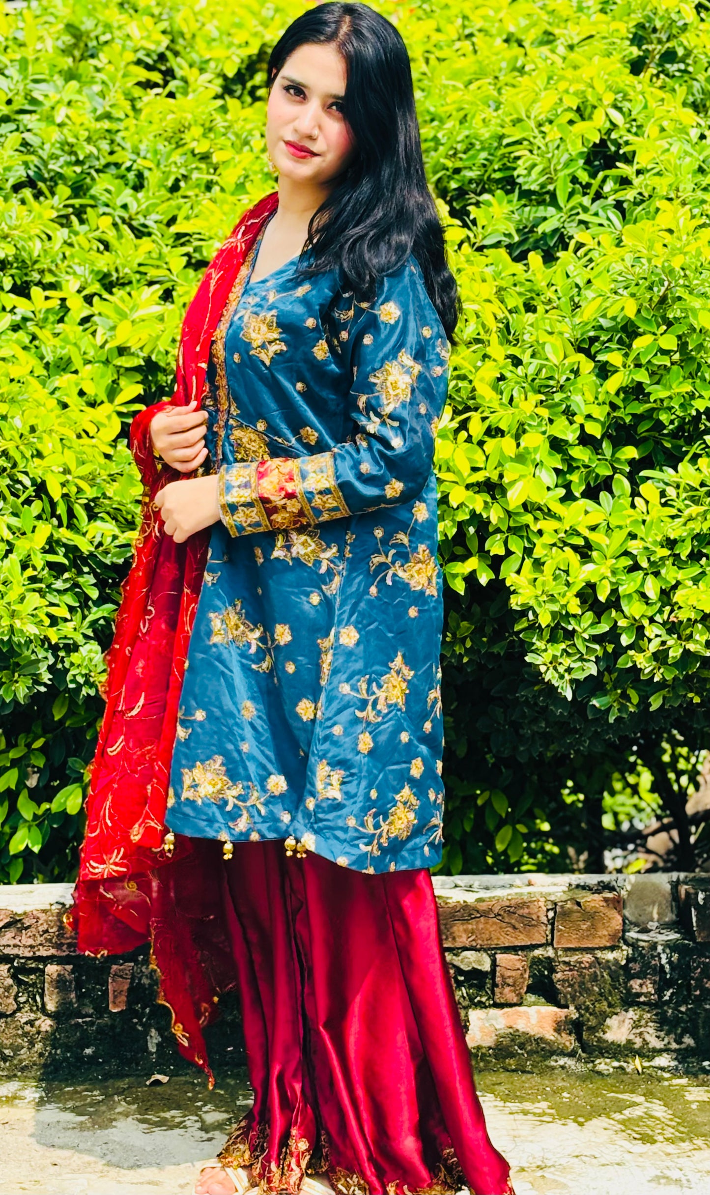 ZEENAT ANGRAKHA EMBROIDERED FROCK|SILK EMBROIDERED FLAPPER|CHIFFON EMBROIDERED DUPATTA MMG-856