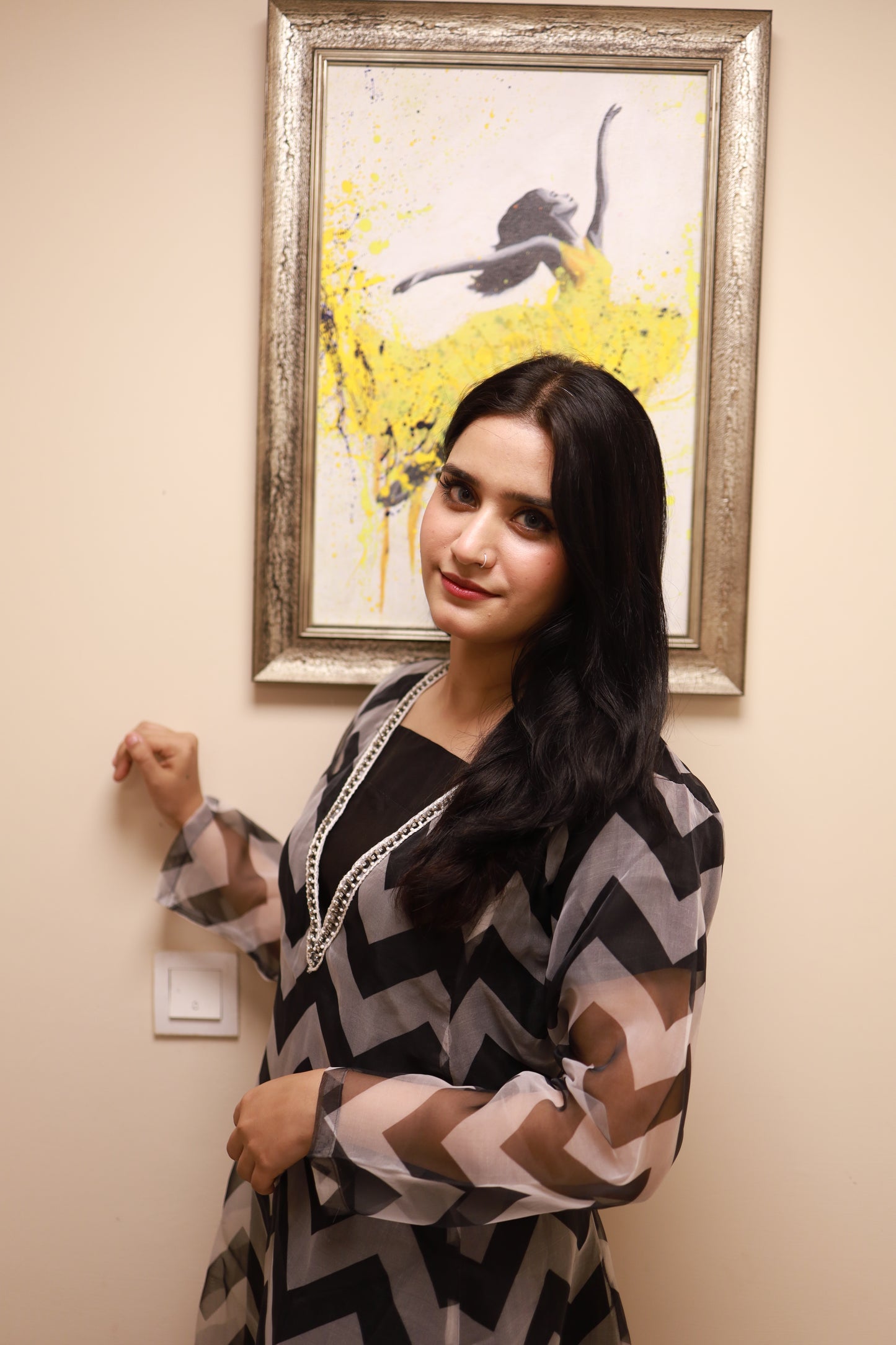 FAIRY|2-PIECE ELEGANT & CLASSICAL MAXI TISSUE FABRIC WITH MALAI TROUSER MMG 89