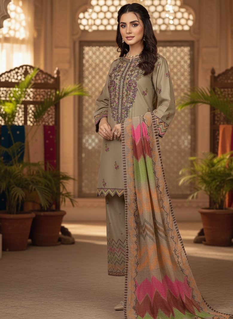 ELEGANT MULTI SEQUENCE COTTON KURTA SET MMG-12O5