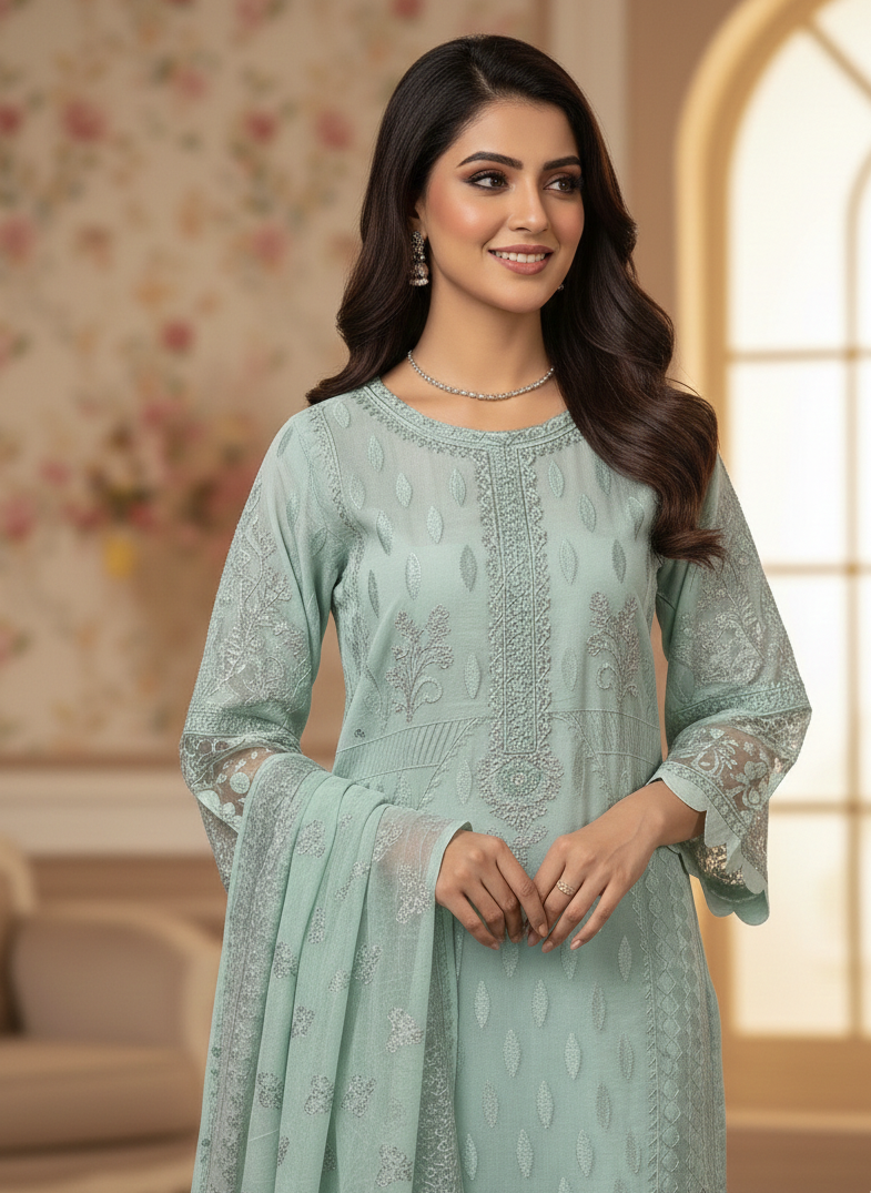 TAJ ORGANZA KURTA SET MMG-1062