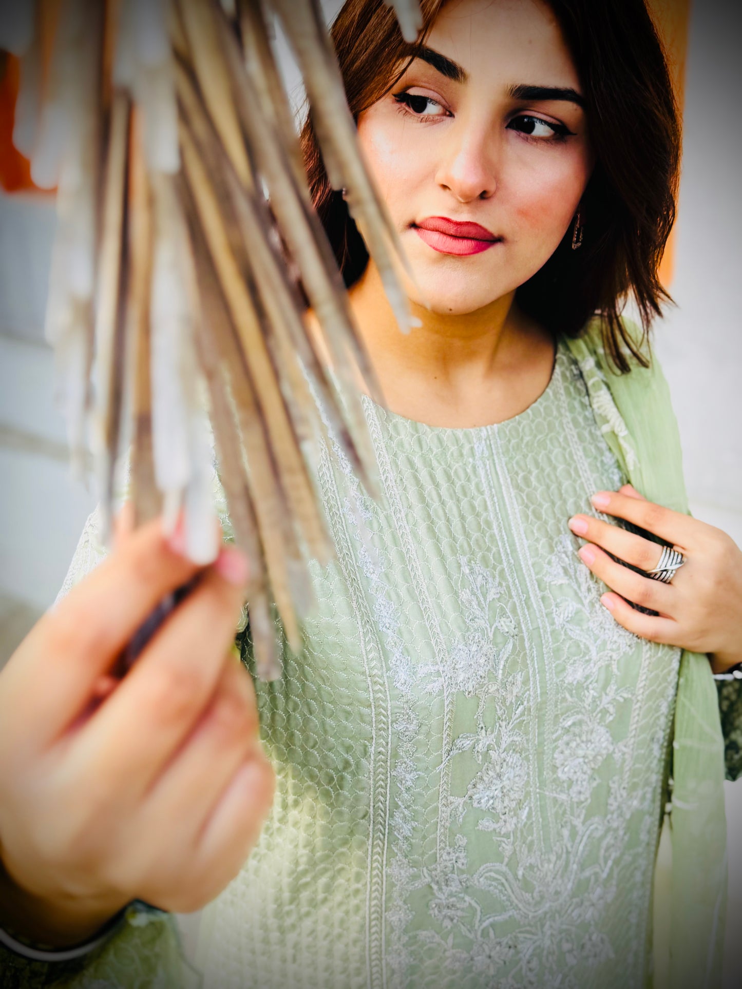 ANDAAZ E NOOR | 3-PIECE 100% COTTON EMBROIDERED SHIRT|COMFORTABLE COTTON TROUSER|CHIFFON EMBROIDERED DUPATTA MMG-933