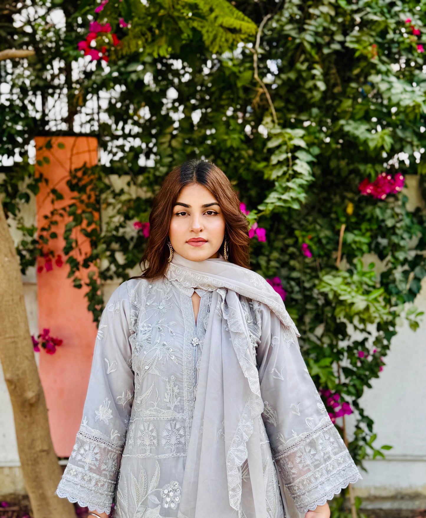FAIRY FLOW 3-Piece Chiffon embroidered Shirt Hand Work Malai Trouser with Emroidered Dupatta MMG-794