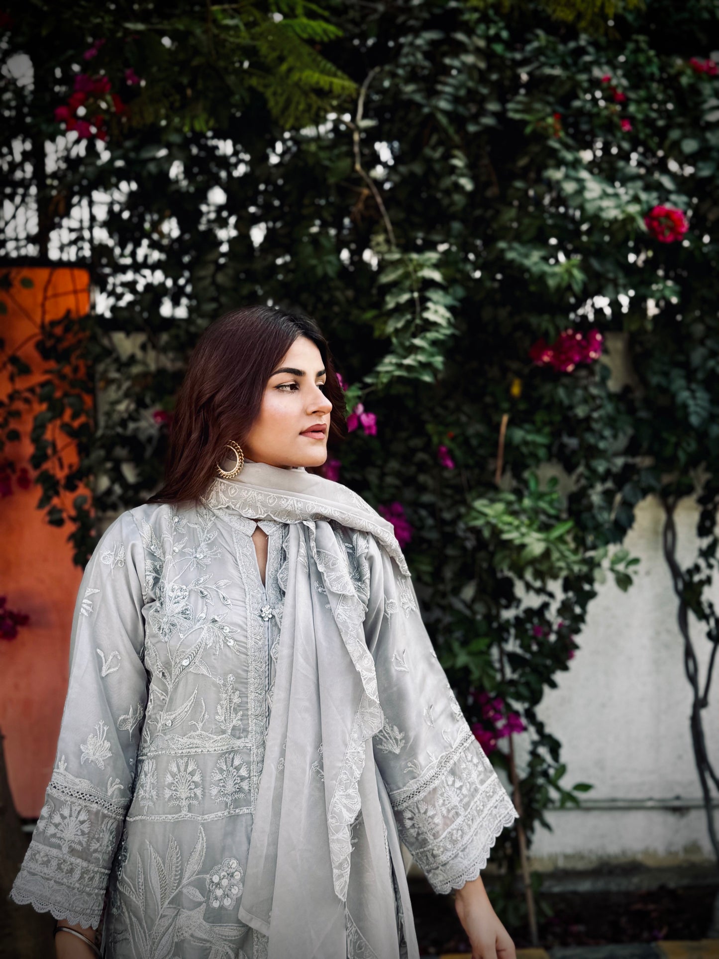 FAIRY FLOW 3-Piece Chiffon embroidered Shirt Hand Work Malai Trouser with Emroidered Dupatta MMG-794