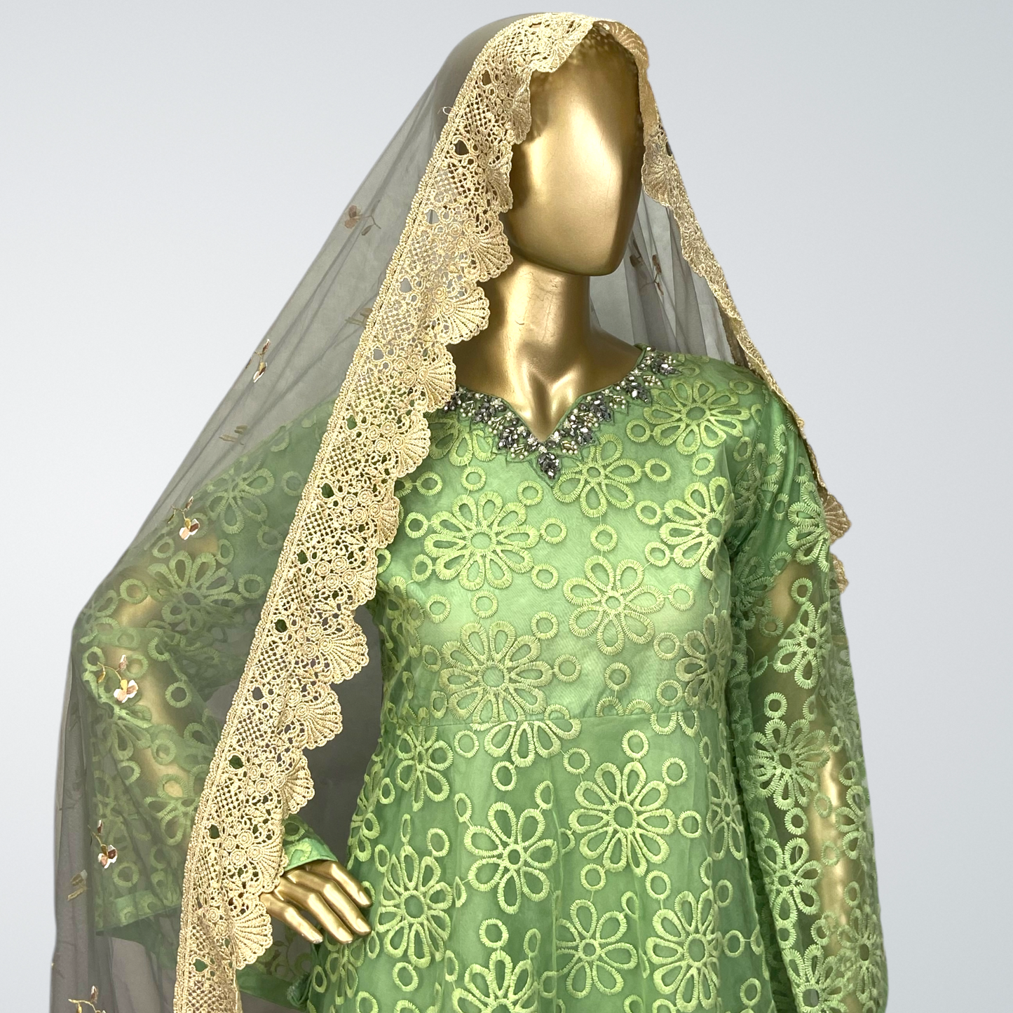 3-Piece Organza Frocks with Net Dupatta & Garara MMG-01