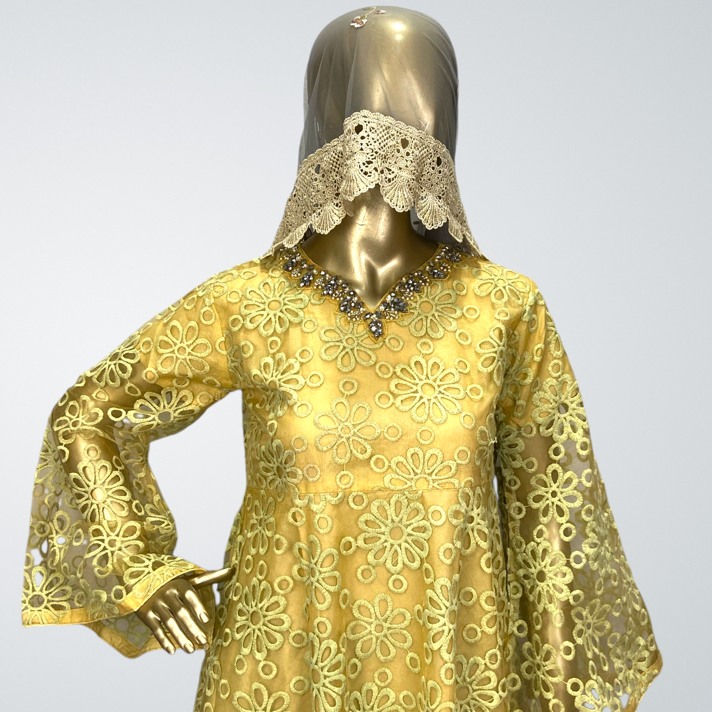 3-Piece Organza Frocks with Net Dupatta & Garara MMG-01