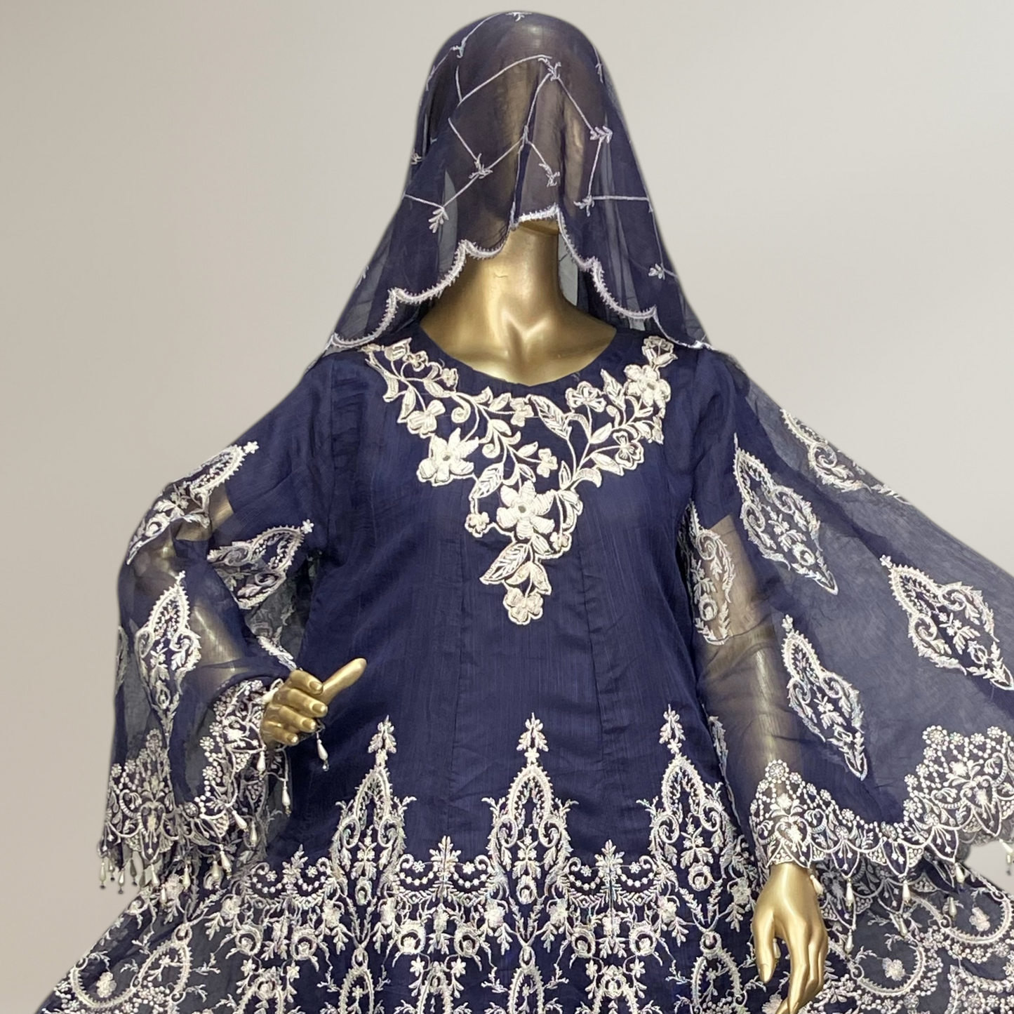 3-Piece Elegant Organza Frock with Mysori Dupatta MMG-791