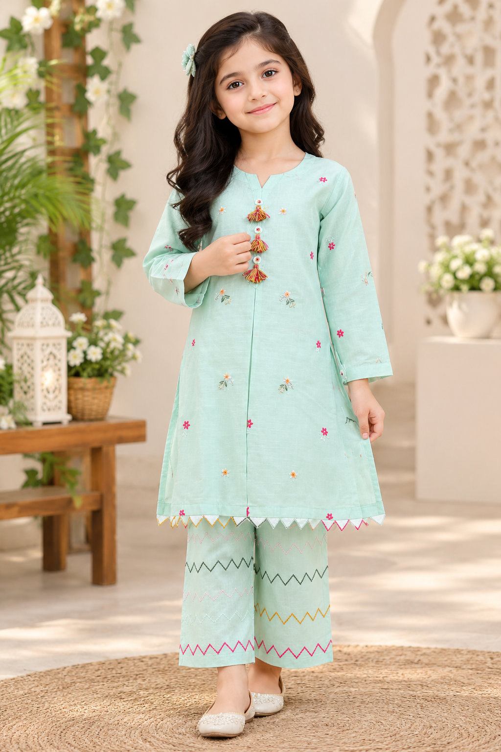 LITTLE RAUNAQ SET – Kids 2-Piece Embroidered Kurta Set MMG-08