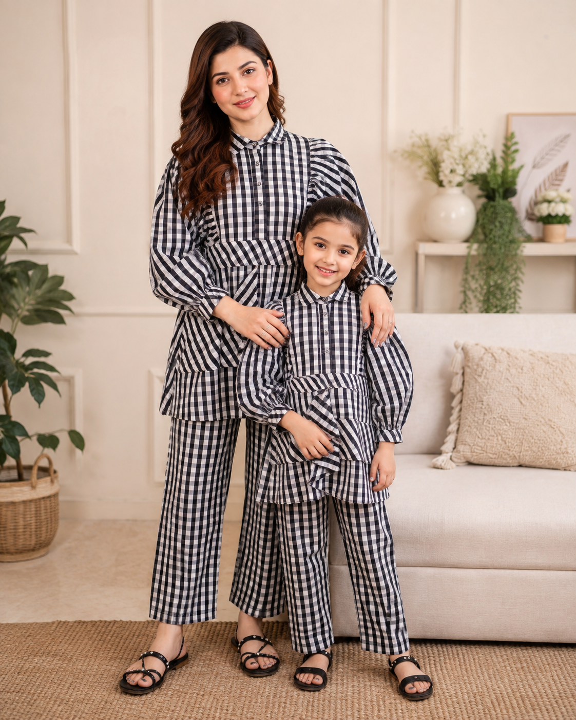 Maa Beti Check Kurta