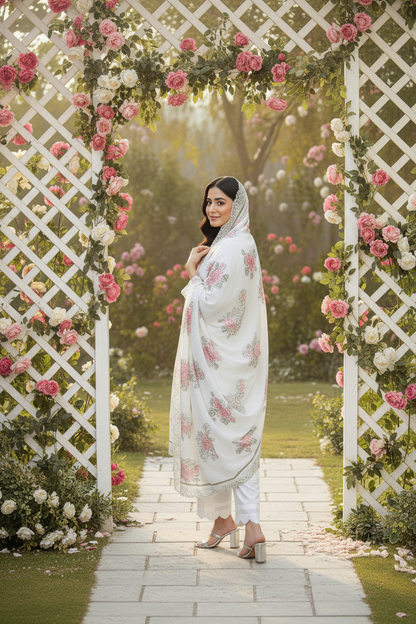 FLORAL|3-PIECE LINING ORGANZA KURTA SET MMG-1039