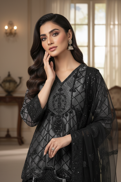 JASHN E HUSN |4-PIECE EMBROIDERED LEHNGA CHOLI MMG-851
