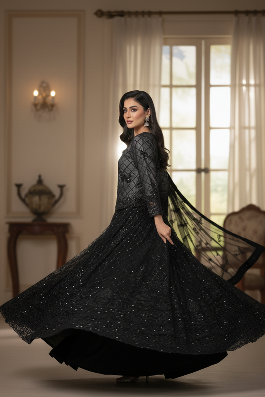 JASHN E HUSN |4-PIECE EMBROIDERED LEHNGA CHOLI MMG-851