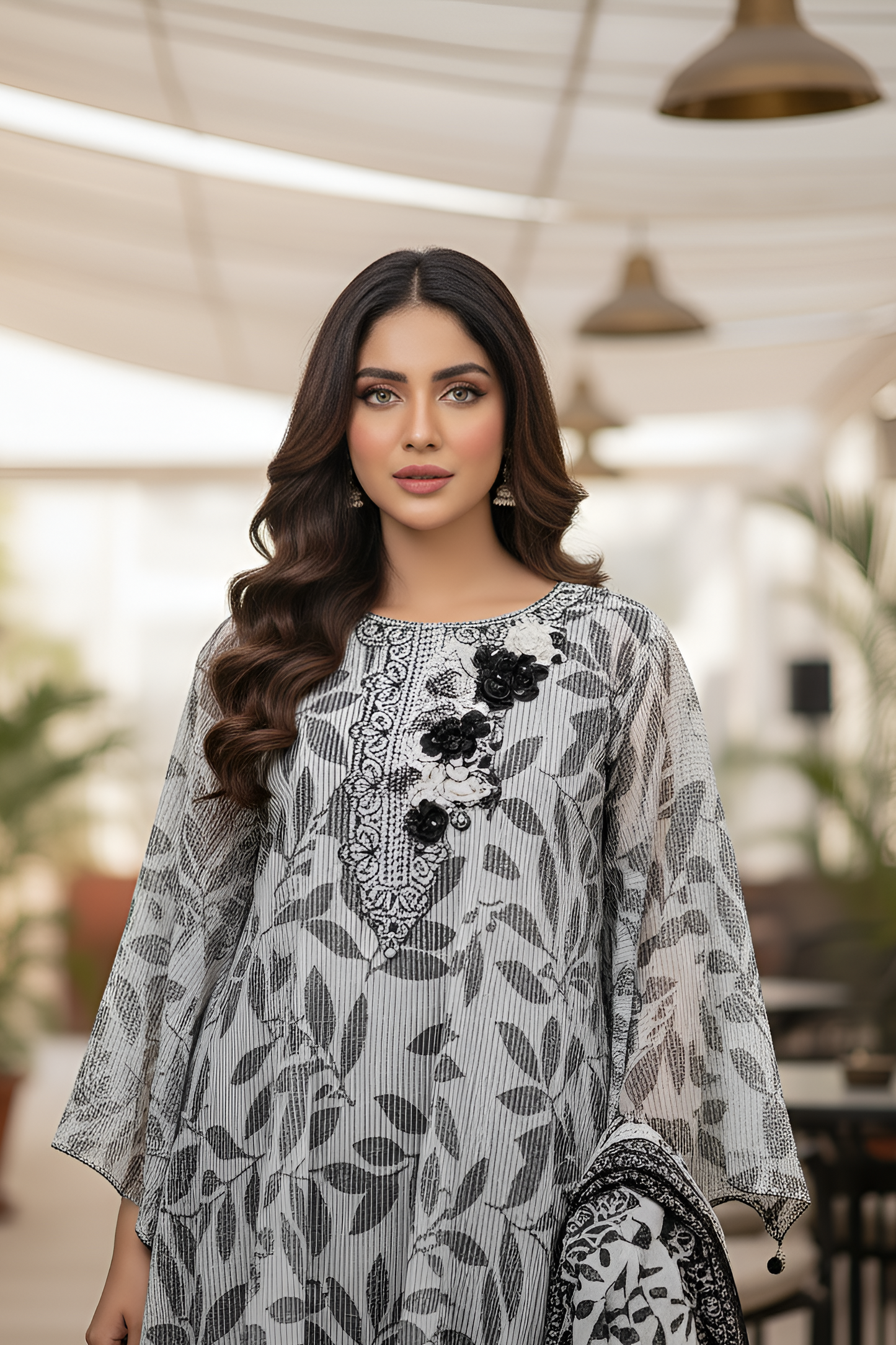 STAR KALI 3-PIECE EMBROIDERED FROCK MMG-715