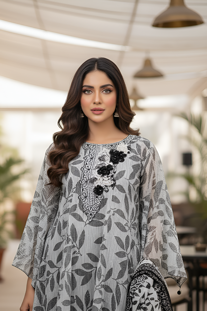 STAR KALI 3-PIECE EMBROIDERED FROCK MMG-715