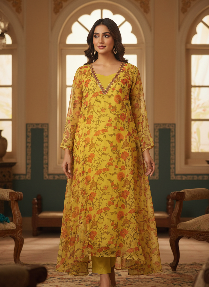 FAIRY|2-PIECE ELEGANT & CLASSICAL MAXI YELLOW MMG-89