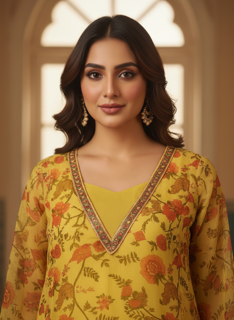 FAIRY|2-PIECE ELEGANT & CLASSICAL MAXI YELLOW MMG-89