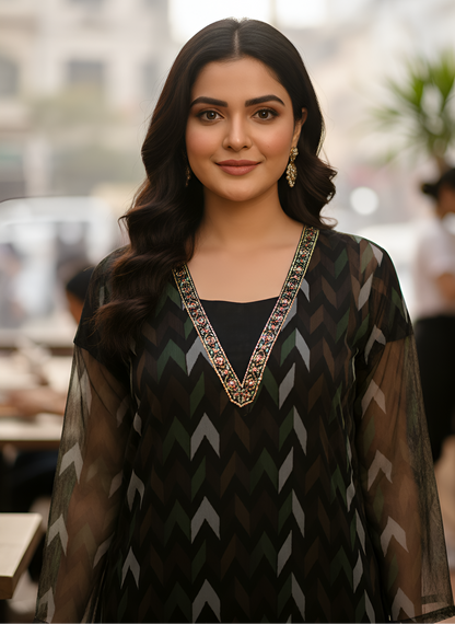 FAIRY|2-PIECE ELEGANT & CLASSICAL MAXI BLACK MMG-89