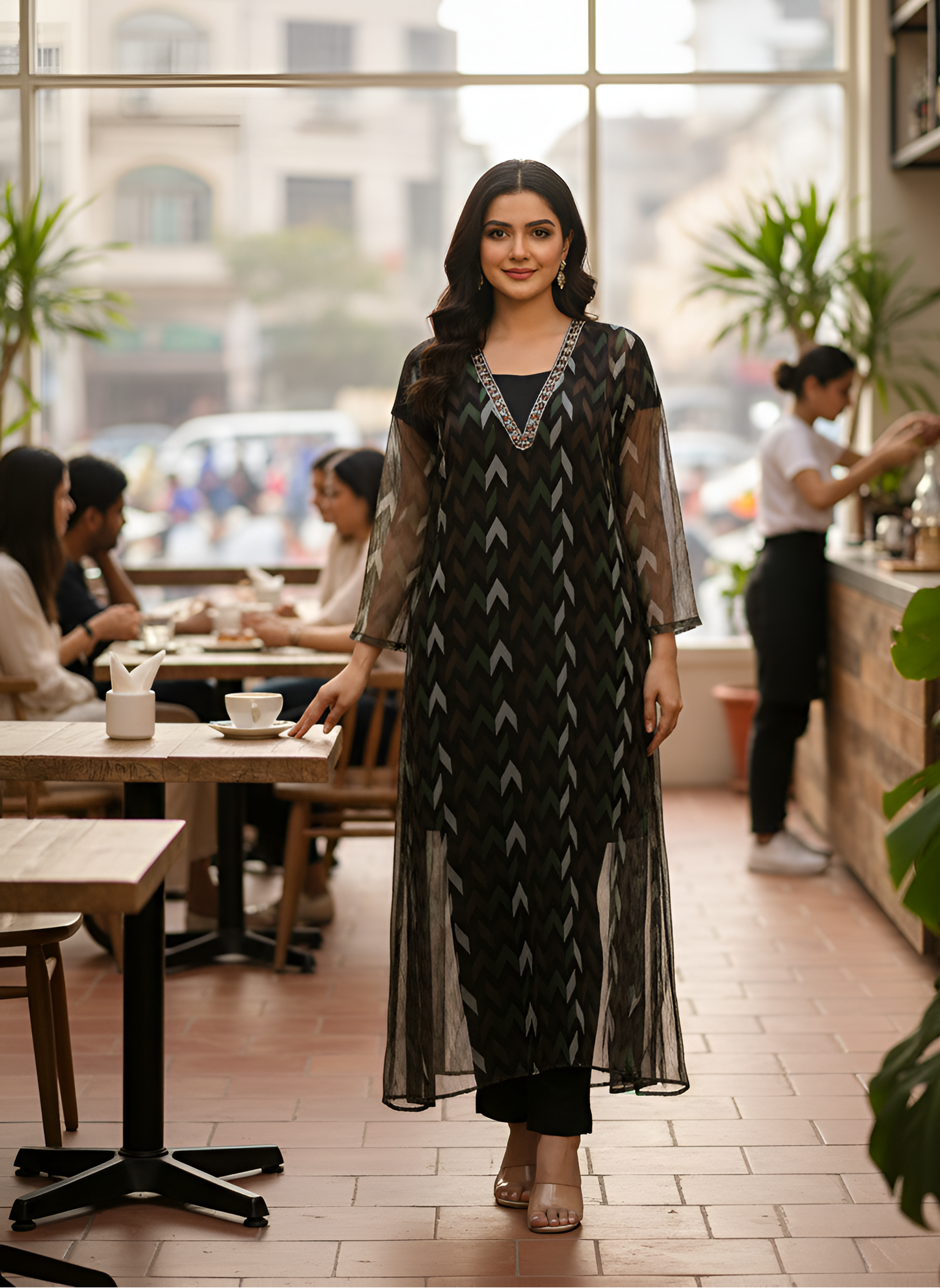 FAIRY|2-PIECE ELEGANT & CLASSICAL MAXI BLACK MMG-89