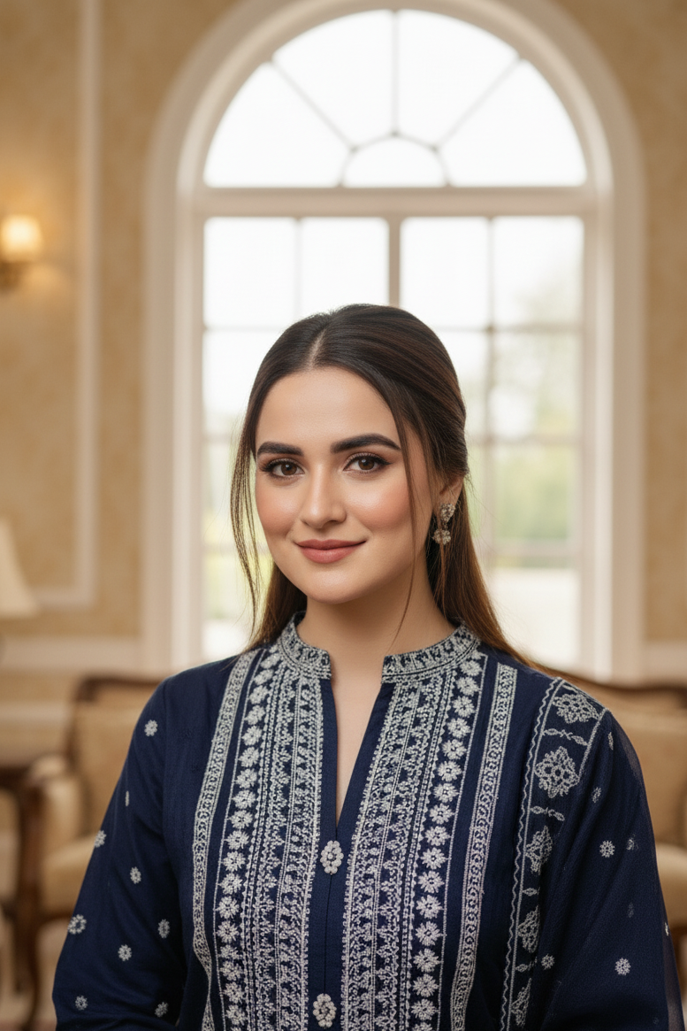 GUL E KHADDAR|3-PIECE EMBROIDERED KURTA SET MMG-787