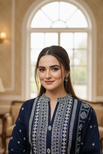 GUL E KHADDAR|3-PIECE EMBROIDERED KURTA SET MMG-787