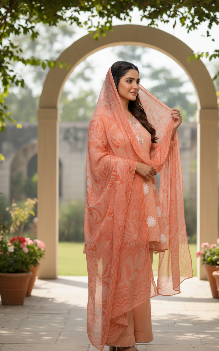 AYLA|3-PIECE EMBROIDERED FROCK MMG-840