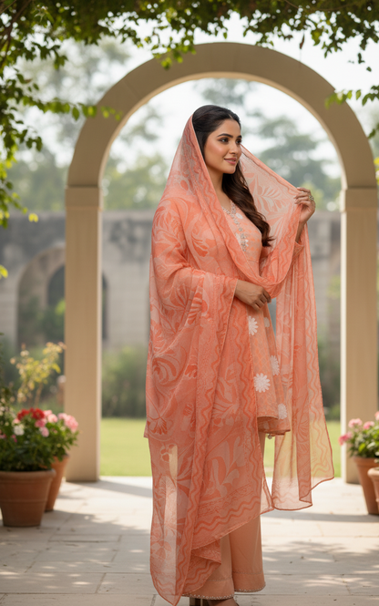 AYLA|3-PIECE EMBROIDERED FROCK MMG-840