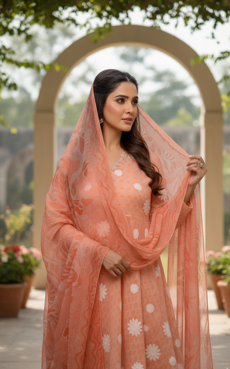 AYLA|3-PIECE EMBROIDERED FROCK MMG-840