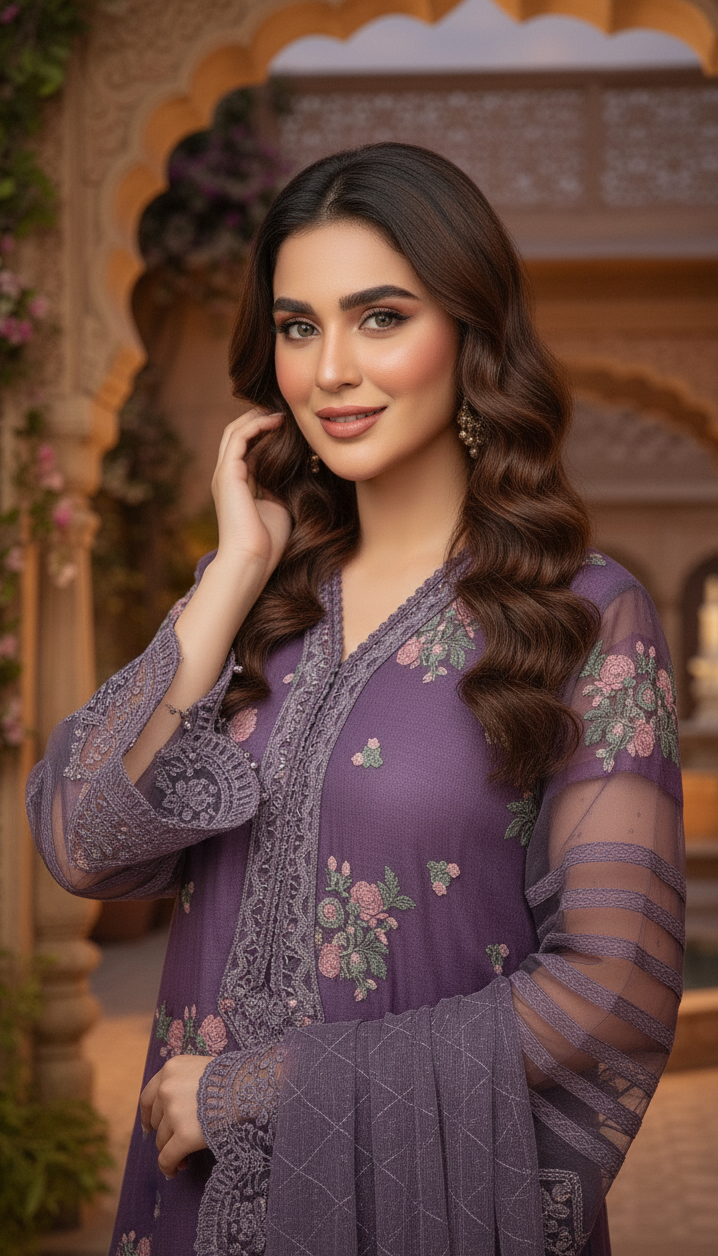 INAYAH|ORGANZA NET EMB KURTA SET MMG-796