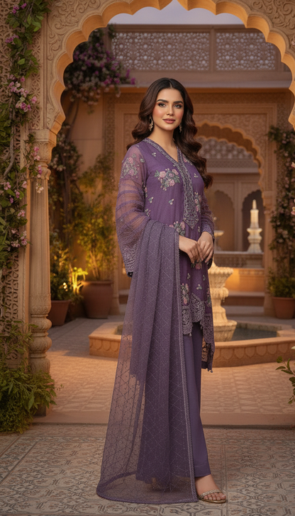 INAYAH|ORGANZA NET EMB KURTA SET MMG-796