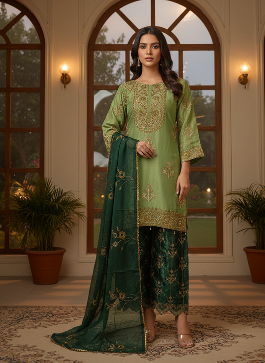 SPARKLE MASURI EDITION EMBROIDERED KURTA SET MMG-842