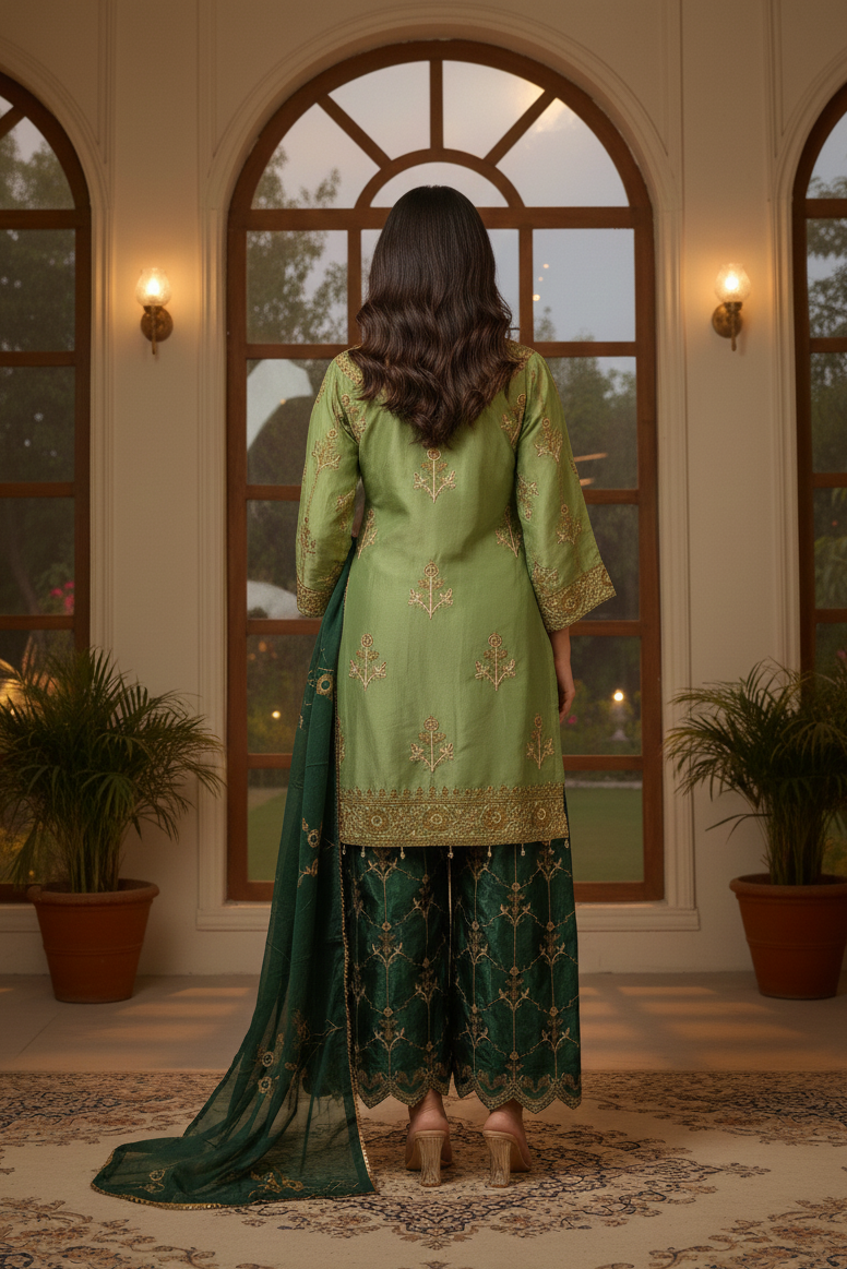 SPARKLE MASURI EDITION EMBROIDERED KURTA SET MMG-842
