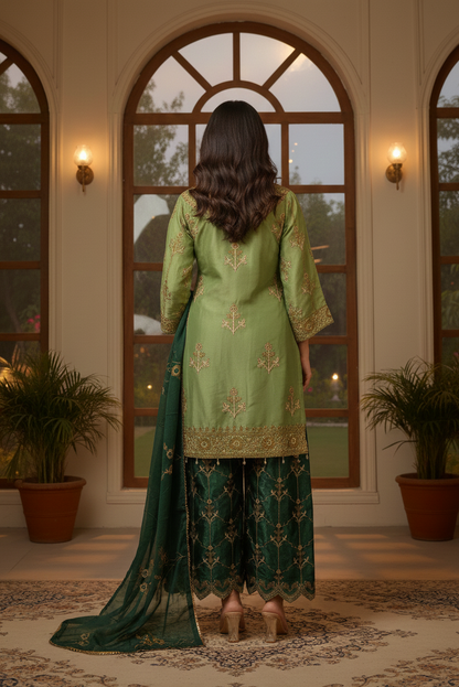 SPARKLE MASURI EDITION EMBROIDERED KURTA SET MMG-842